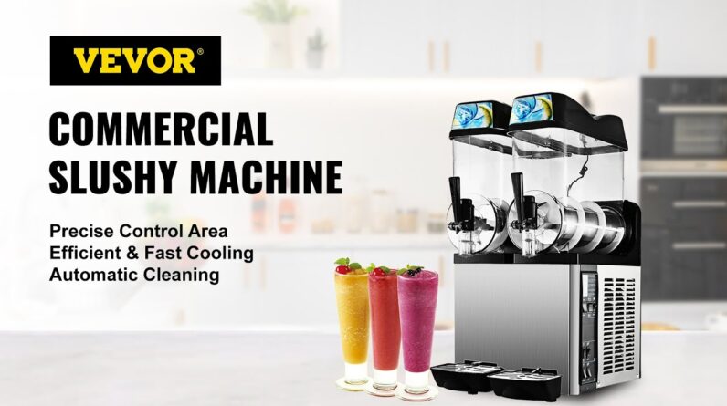 VEVOR Commercial 24L Slush Making Machine Frozen Drink Machine Ice Maker 2 Tanks
