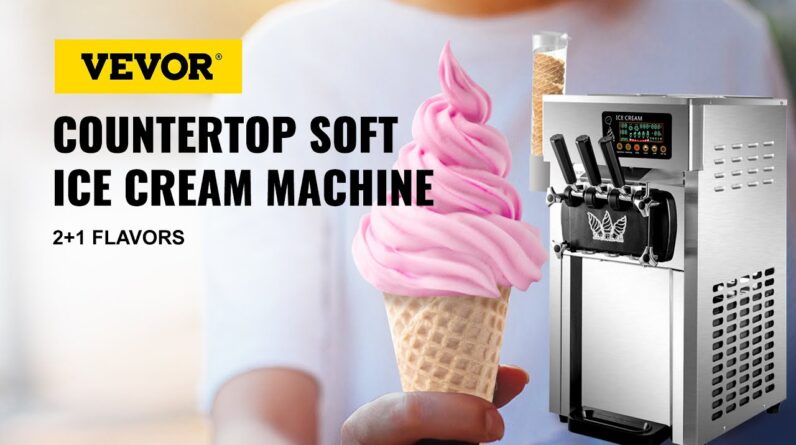 VEVOR Commercial Ice Cream Machine 3 Flavor Countertop Soft Serve Machine 5 Gal/H Ice Cream Maker