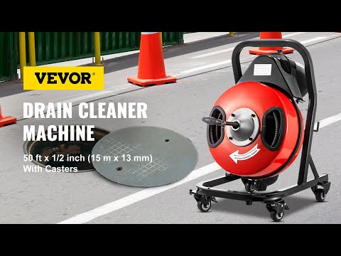 VEVOR Drain Cleaner Machine Electric Drain Auger 15m x 13mm Cable 370W w/Cutters