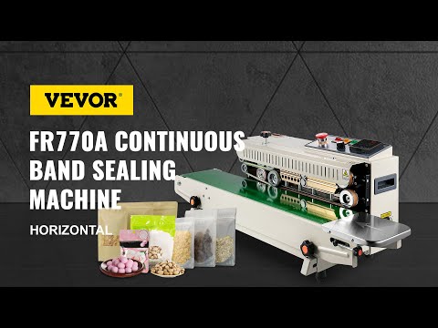 VEVOR Continuous Bag Band Sealing Machine Band Sealer Machine Horizontal FR770A